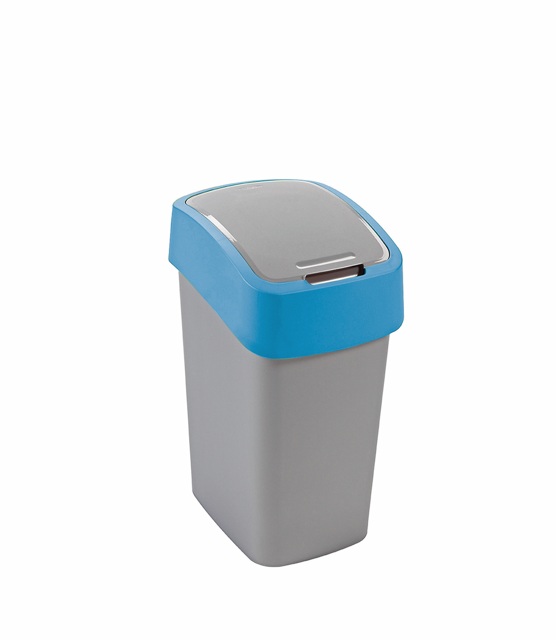 CURVER Odpadkový kôš FLIP BIN 9l | strieborná / modrá
