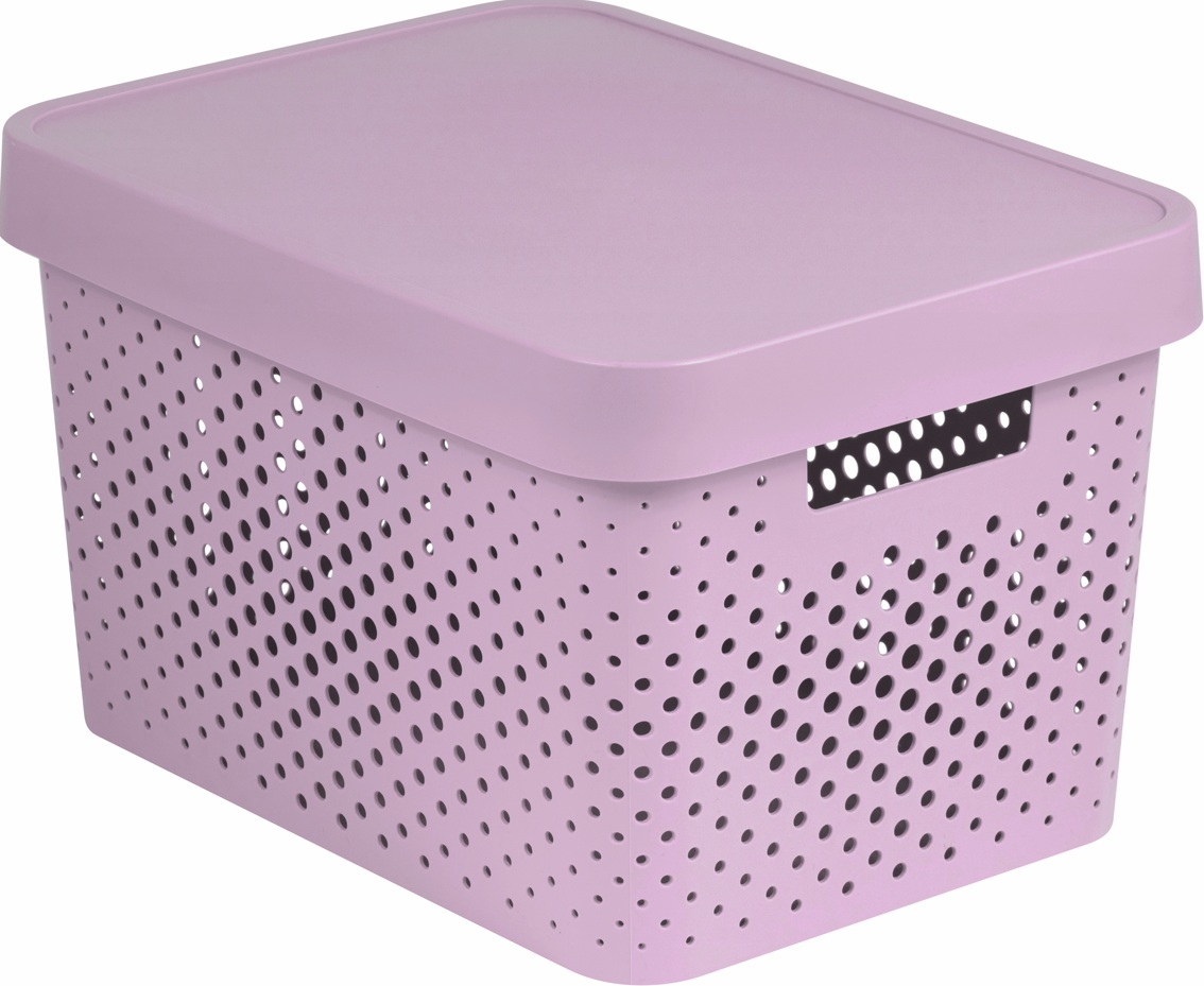 CURVER Úložný box INFINITY DOTS 17l s vekom | ružová