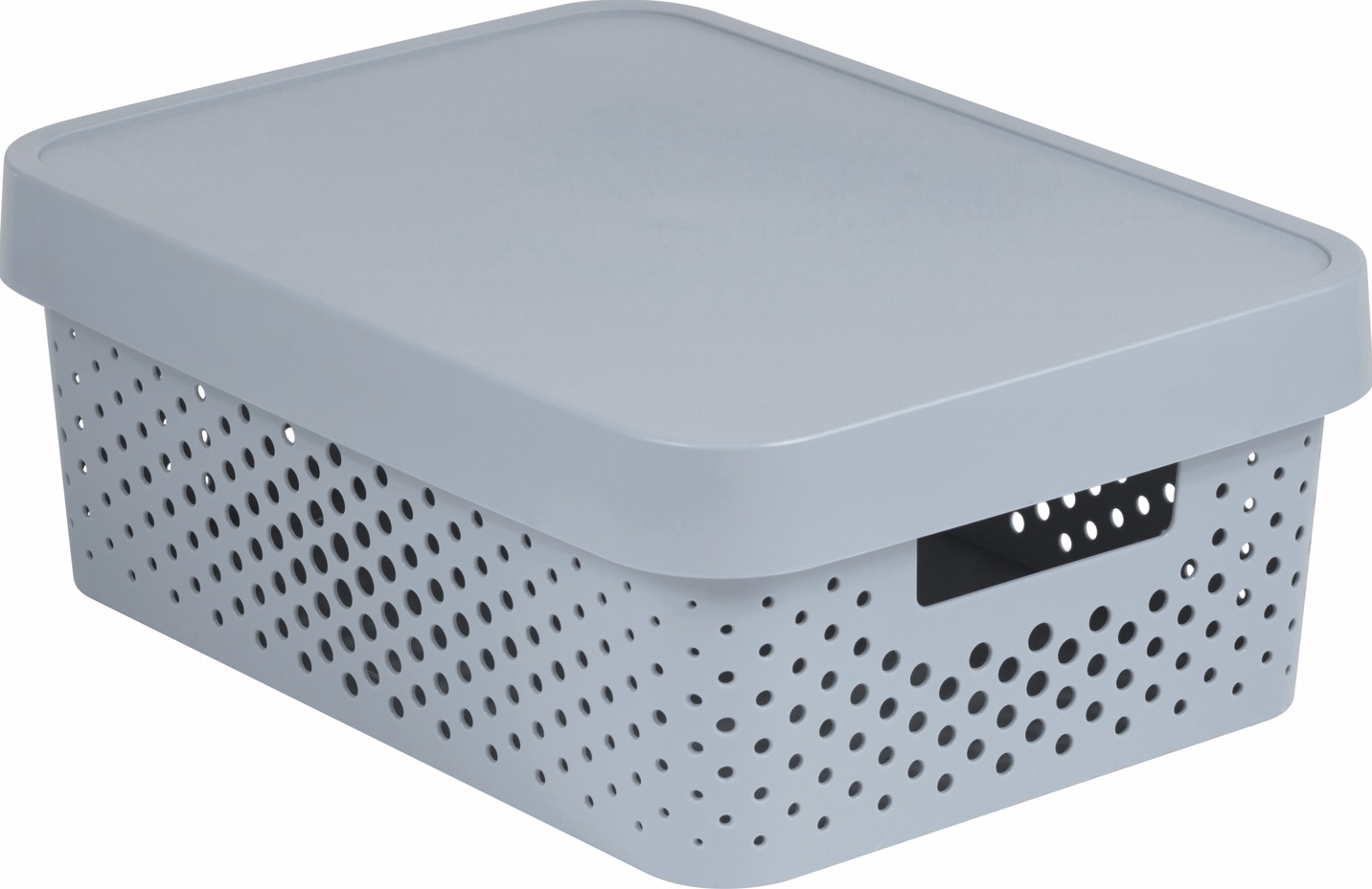 CURVER Úložný box INFINITY DOTS 11l s vekom | sivá