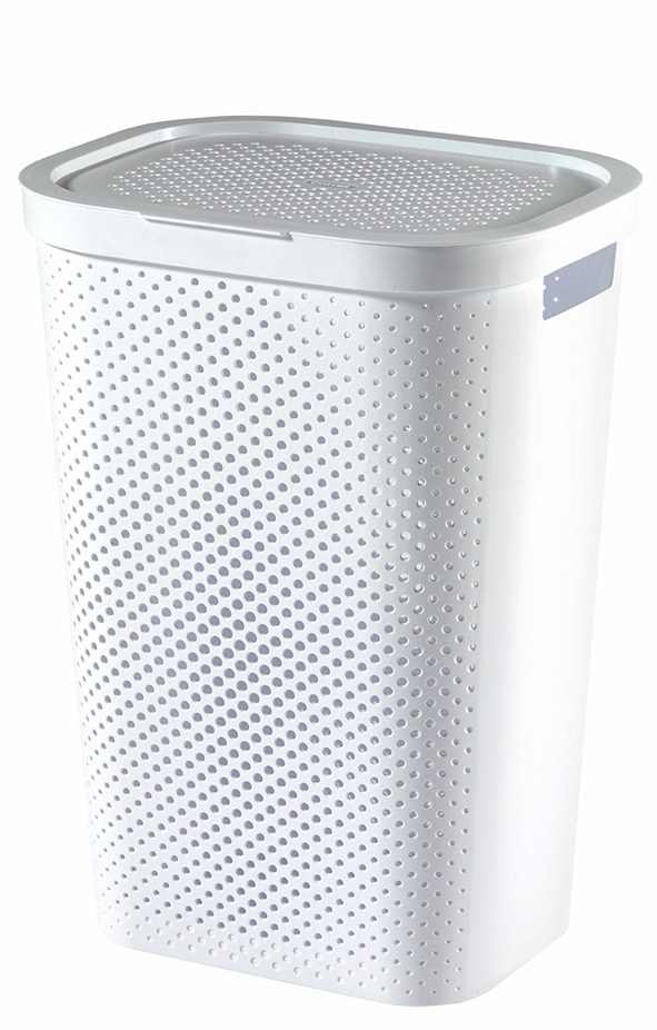 CURVER Kôš na špinavú bielizeň INFINITY DOTS 60L | biela