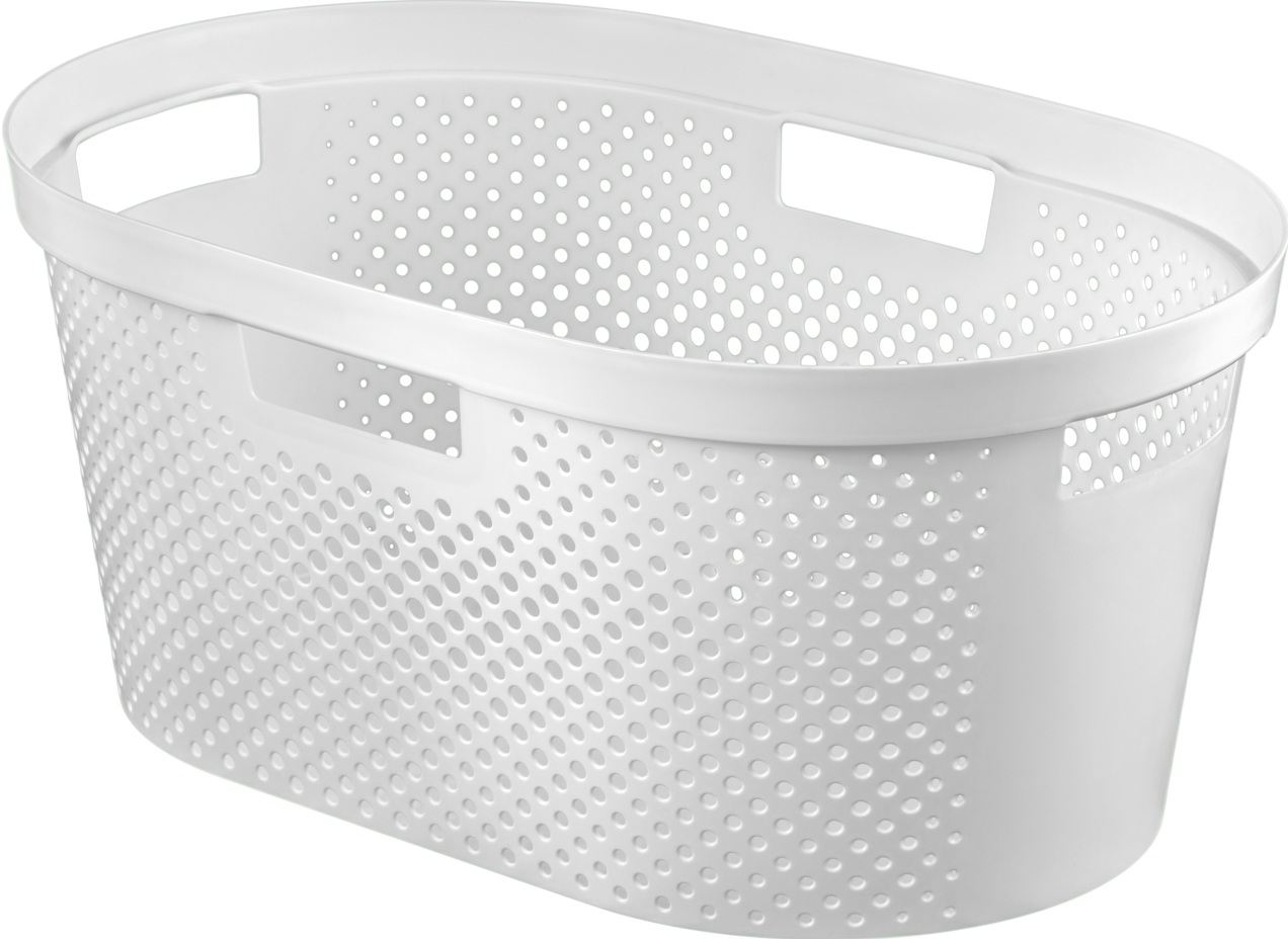 CURVER Kôš na čistú bielizeň INFINITY DOTS 40L | biela