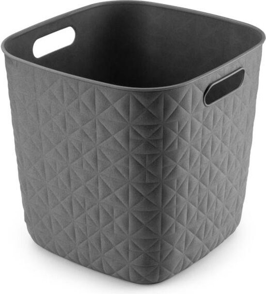 CURVER Košík SOFTEX 15L kocka recyklovaný plast | tmavosivá