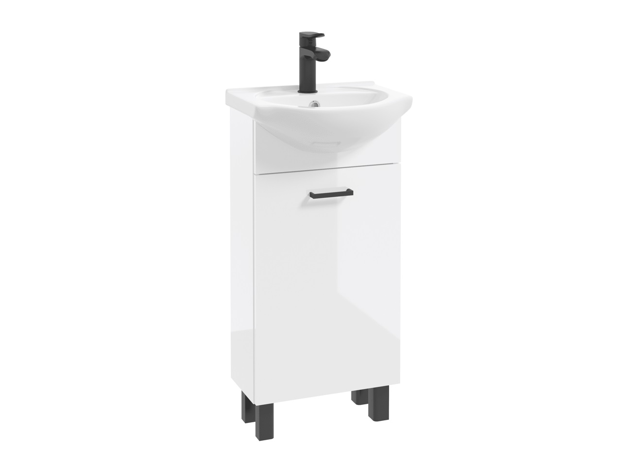 ArtDef Kúpeľňová skrinka NOVELTY White D40 s umývadlom Roberto | 40 cm