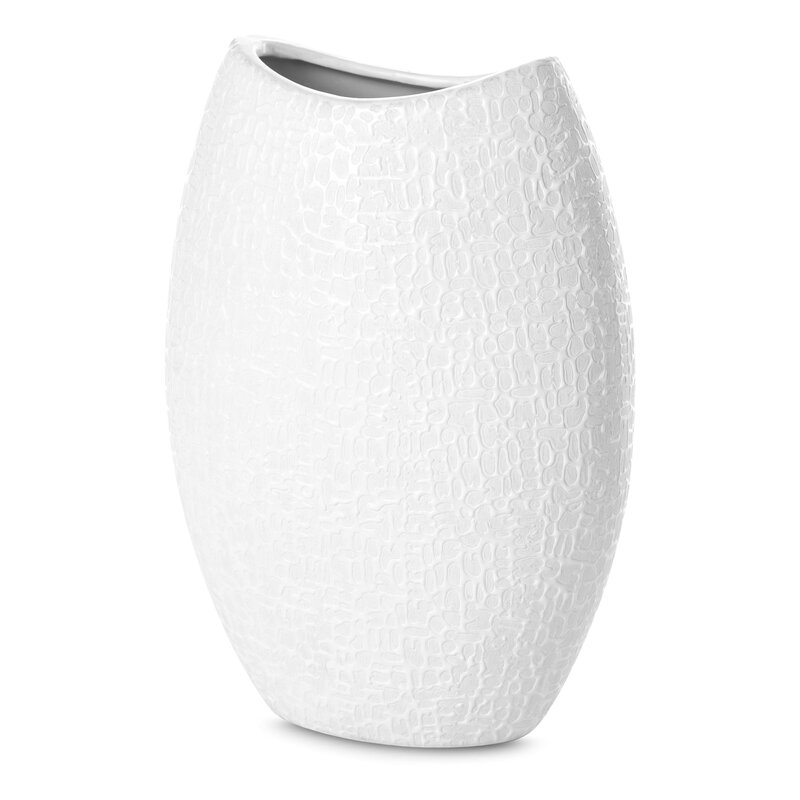 ArtFir Keramická váza RISO 4 | biela 18 x 9 x 26 cm