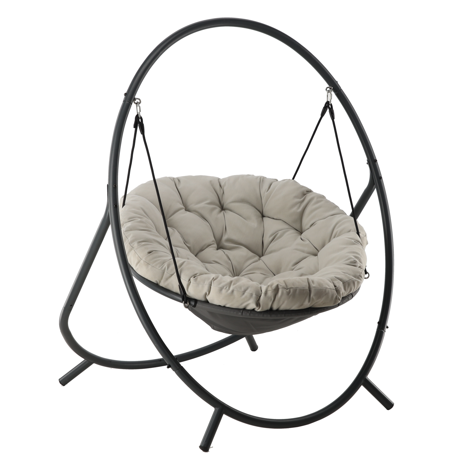Chomik Závesné kreslo PATIO s poduškou | sivá/béžová