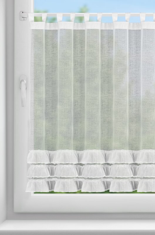 ArtFir Krátka záclona LILIAN 3 PU | biela 150 x 90 cm