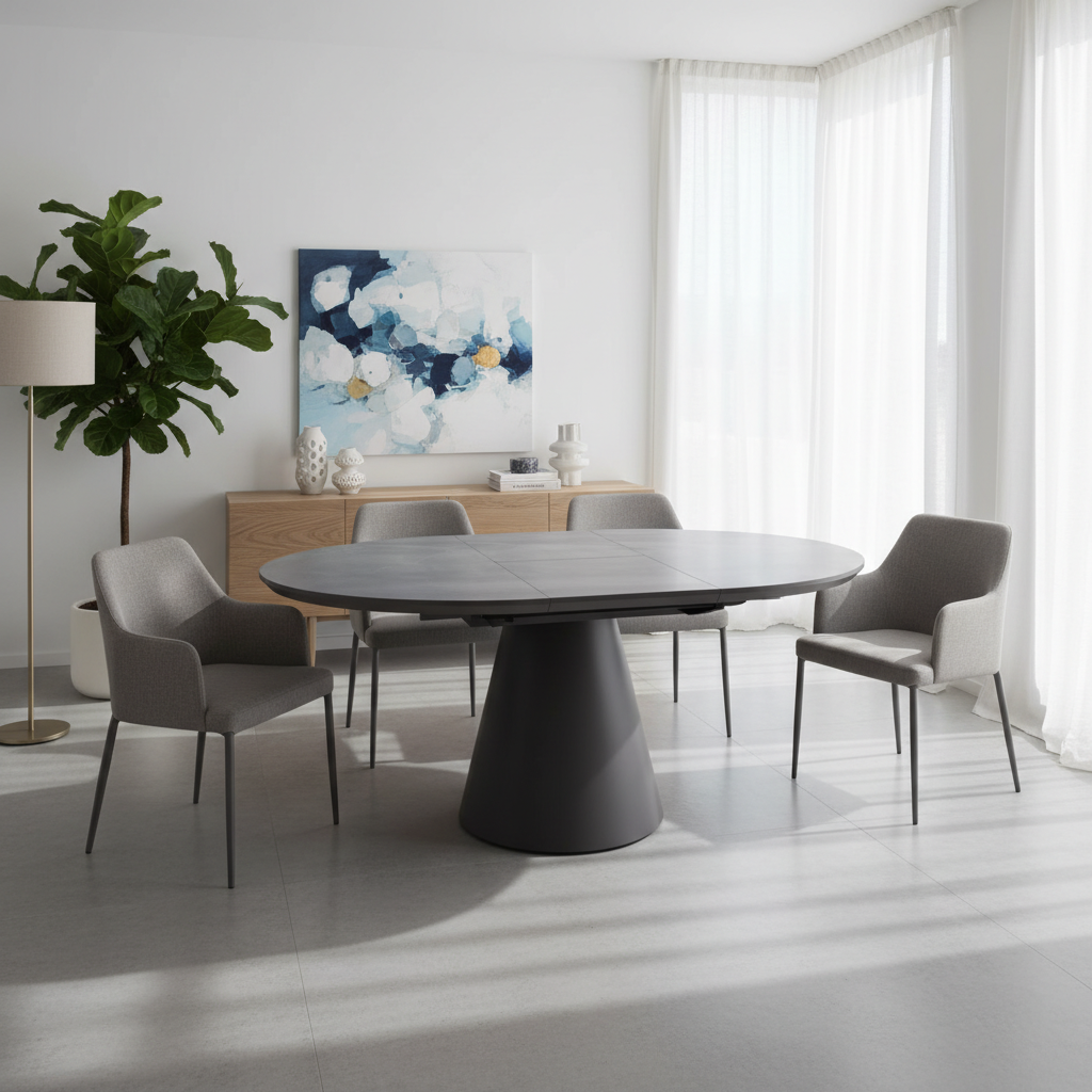 Signal Rozkladací jedálenský stôl ANGEL II | čierny mat