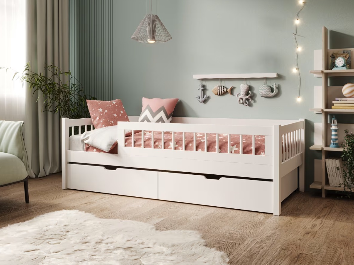 ArtAdrk Detská posteľ FLORA | biela 90 x 200 cm