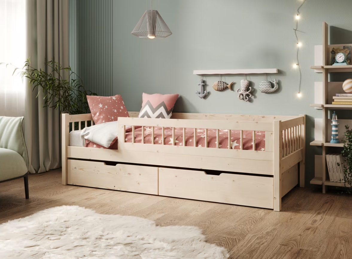 ArtAdrk Detská posteľ FLORA | borovica 90 x 200 cm