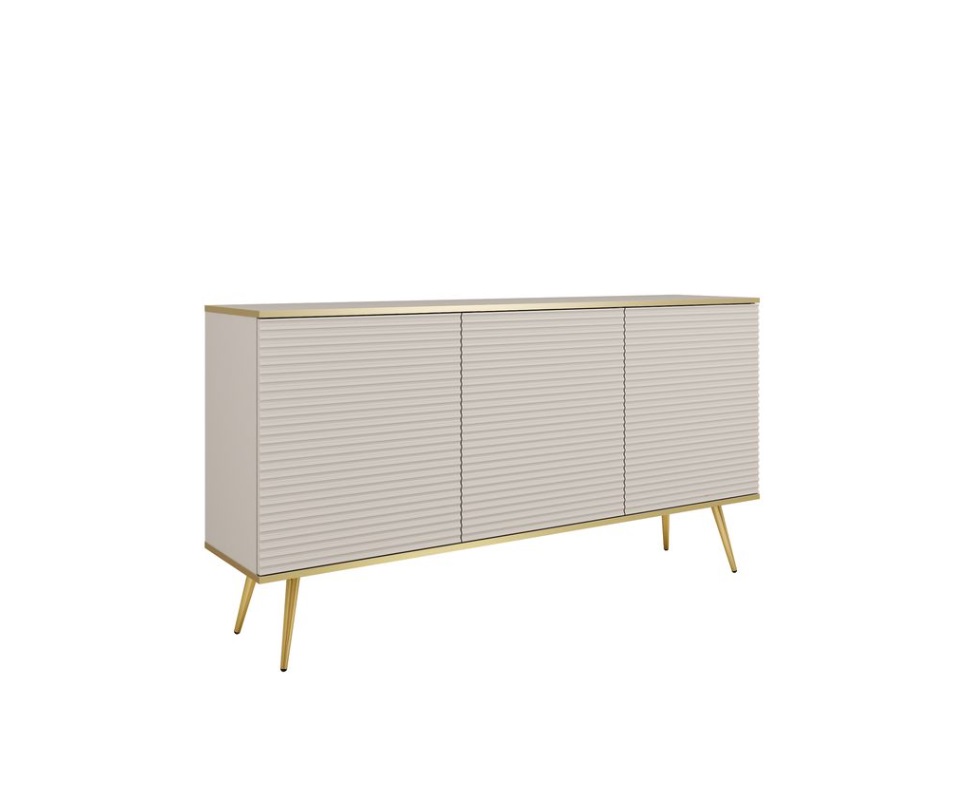 ArtPS Komoda BIJOU K-160 MDF | béžová / zlaté nohy