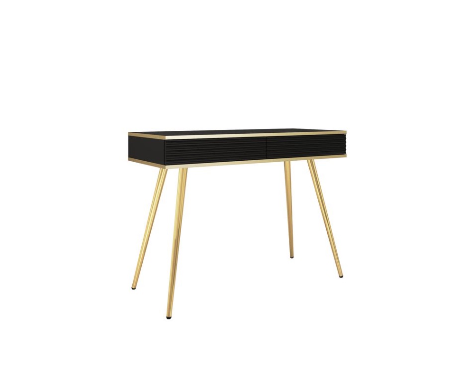 ArtPS Toaletný stolík BIJOU T-102 MDF | čierna / zlaté nohy