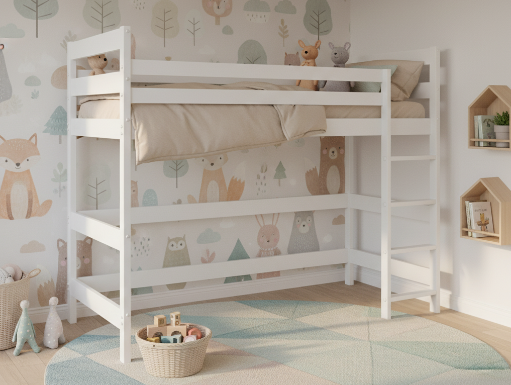 BMS Vyvýšená posteľ ANTRESOLA | biela 90 x 200 cm