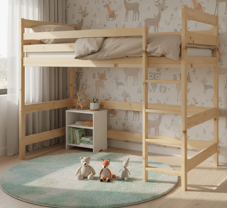 BMS Vyvýšená posteľ ANTRESOLA | borovica 90 x 200 cm