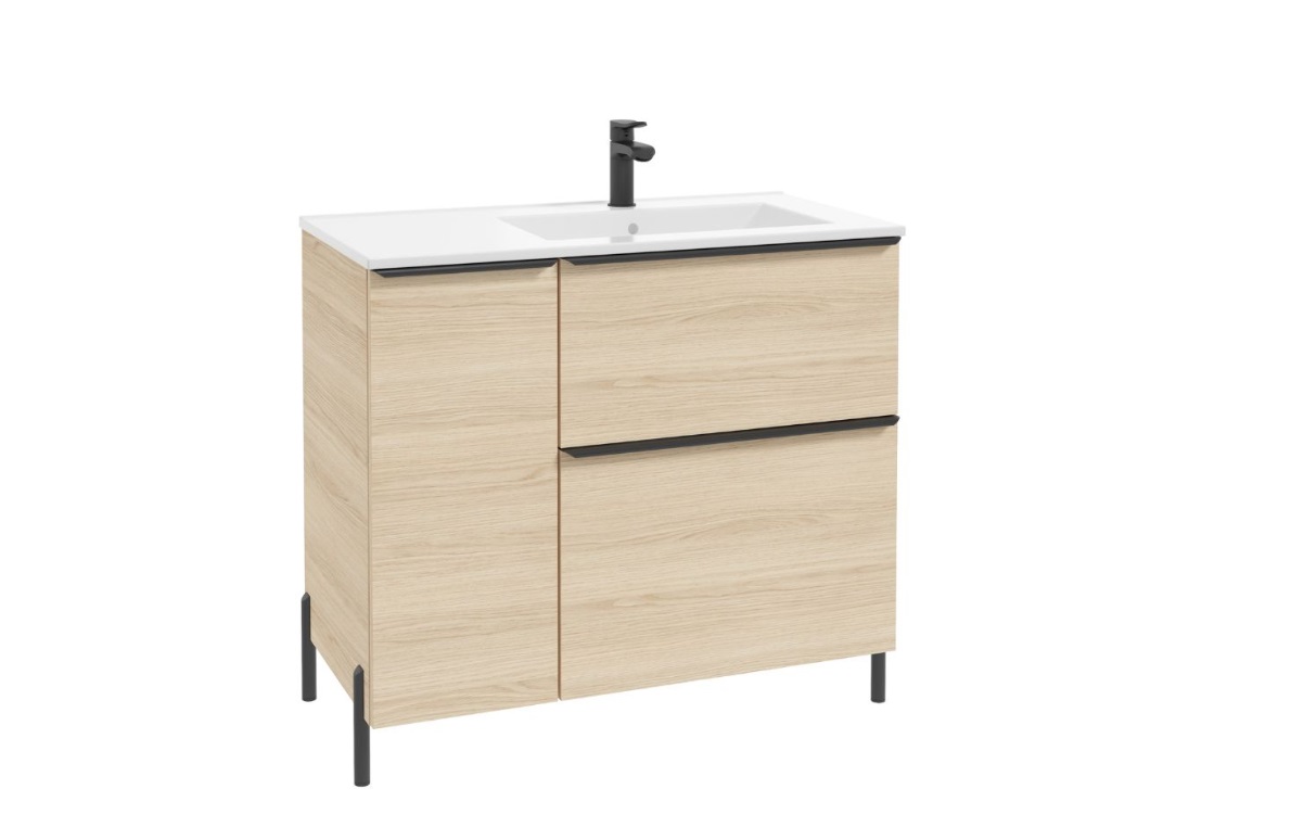 ArtDef Skrinka pod umývadlo NINO DUB VICENZA | D90 / pravá