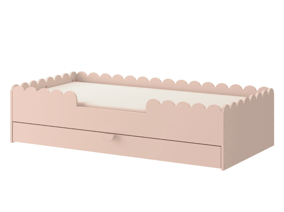 ArtBel Detská jednolôžková posteľ BOOK NOOK so zásuvkou | ružová 80 x 160 cm