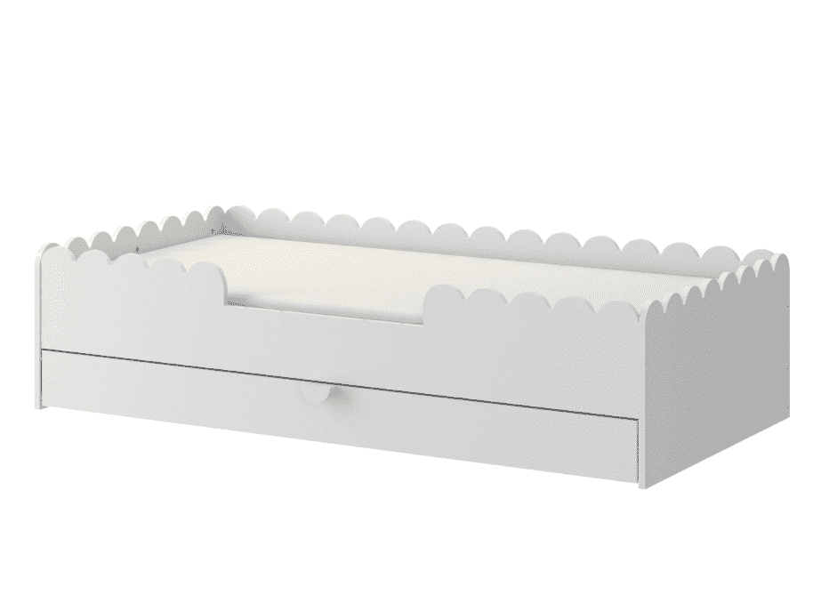 ArtBel Detská jednolôžková posteľ BOOK NOOK so zásuvkou | biela 80 x 160 cm