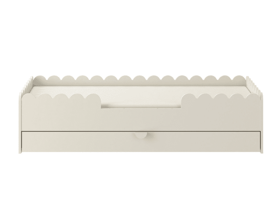 ArtBel Detská jednolôžková posteľ BOOK NOOK so zásuvkou | béžová 80 x 160 cm