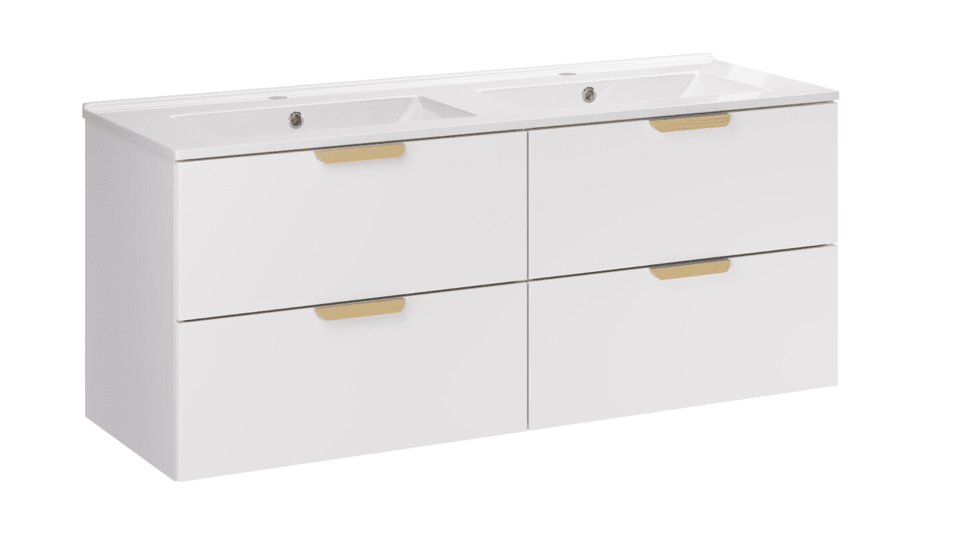 ArtCom Kúpeľňová skrinka s umývadlom ASTER WHITE U120cm | 120 cm