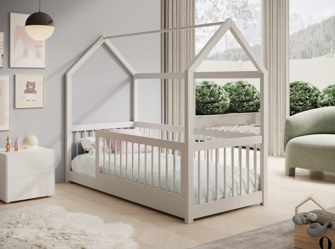 ArtAdrk Detská posteľ domček GRAJA | biela 90 x 200 cm