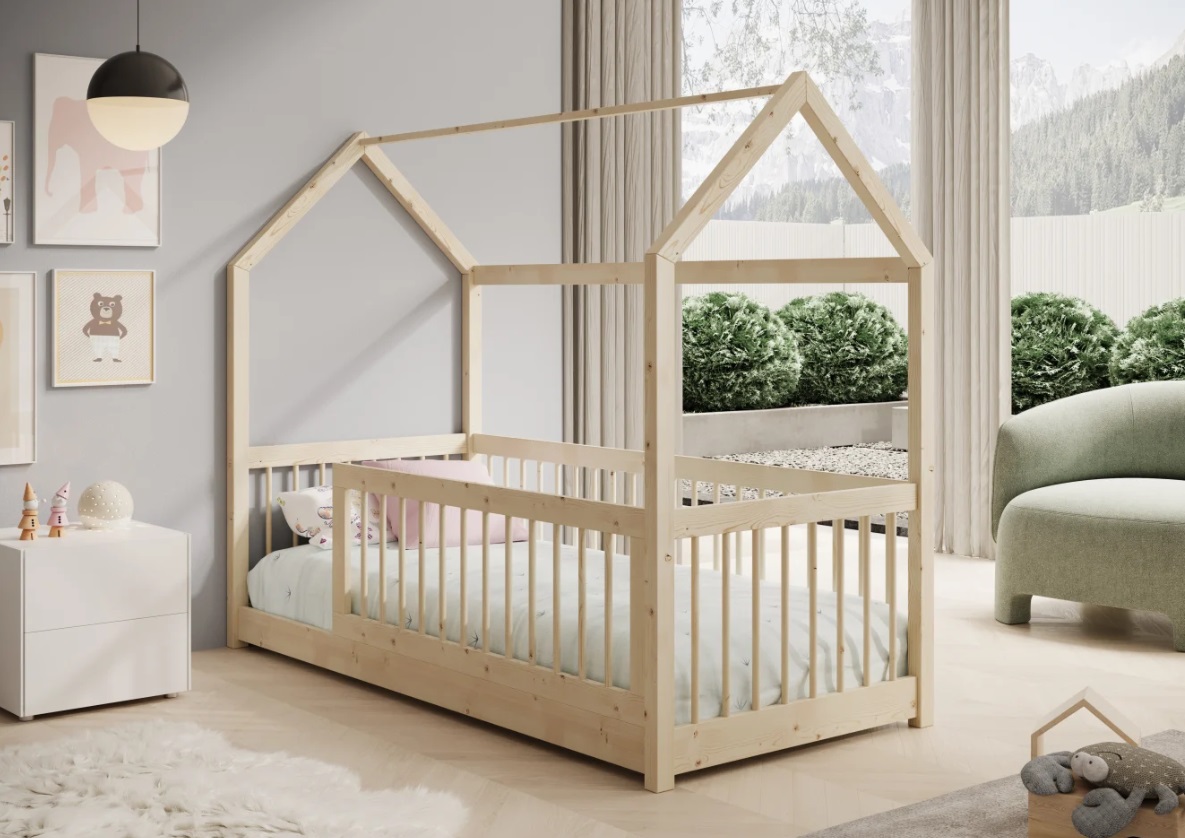 ArtAdrk Detská posteľ domček GRAJA | borovica 90 x 200 cm