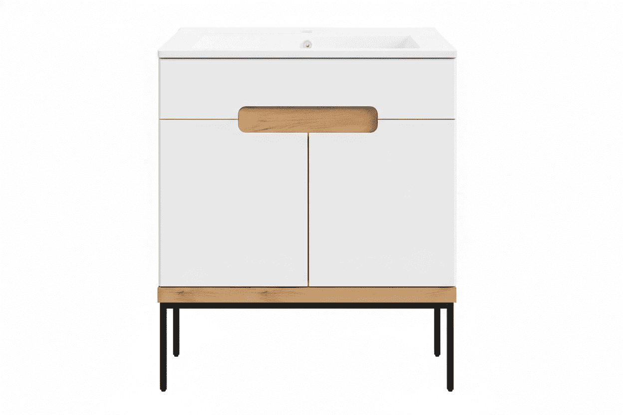 ArtDef Kúpeľňová skrinka s umývadlom BELLO D60 | kovové nohy 60 cm