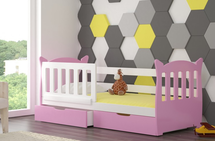 ArtAdrk Detská posteľ LENA Farba: biela / ružová