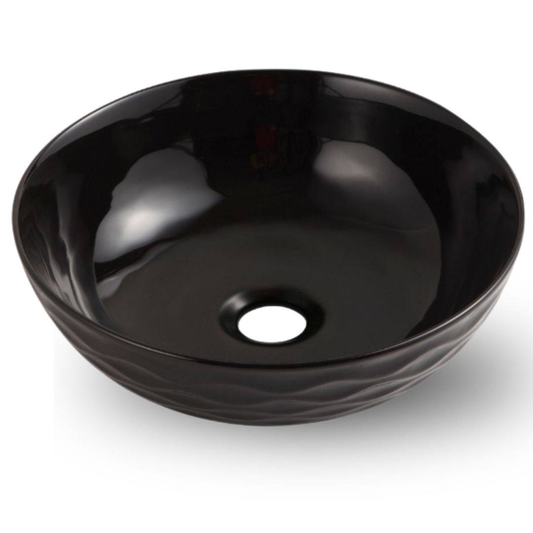 Elvisia Keramické umývadlo ARYA L UP4010-2-B18 | čierny lesk