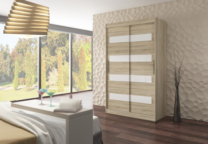 ArtAdr Šatníková skriňa Martinez Farba: sonoma / biela lacobel
