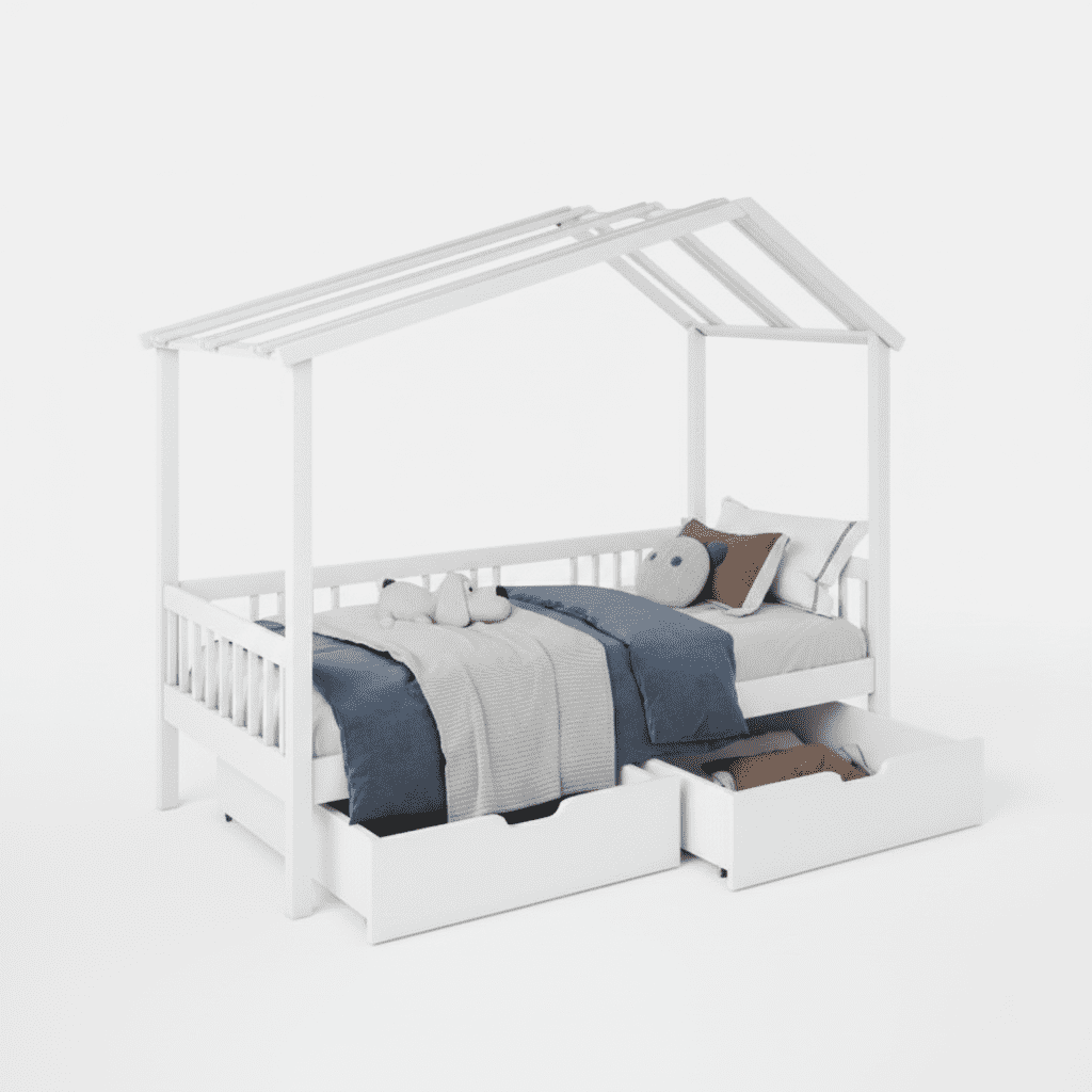 E-shop ArtBed Detská posteľ PANDORA domček | biela Rozmer:: 80 x 180 cm