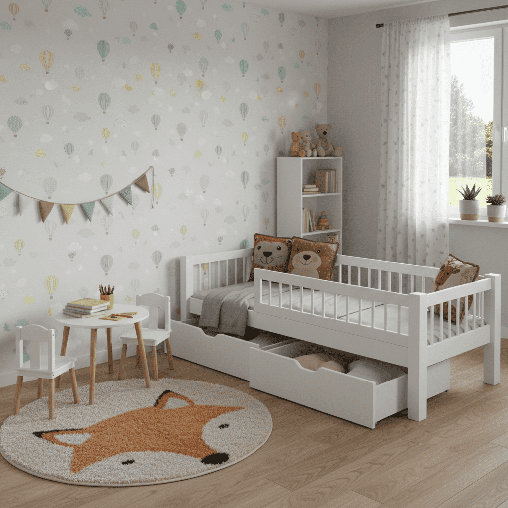 ArtBed Detská posteľ ADEL s úložným priestorom | 80 x 180 cm Farba: Biela