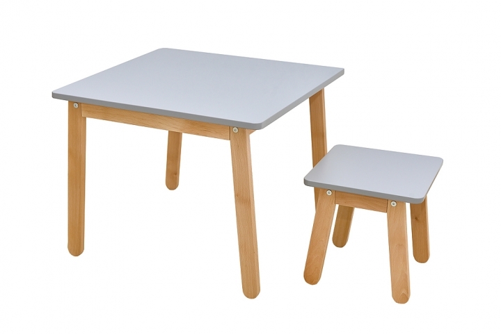 E-shop ArtBel Detský set stôl & stolička WOODY Farba: Sivá
