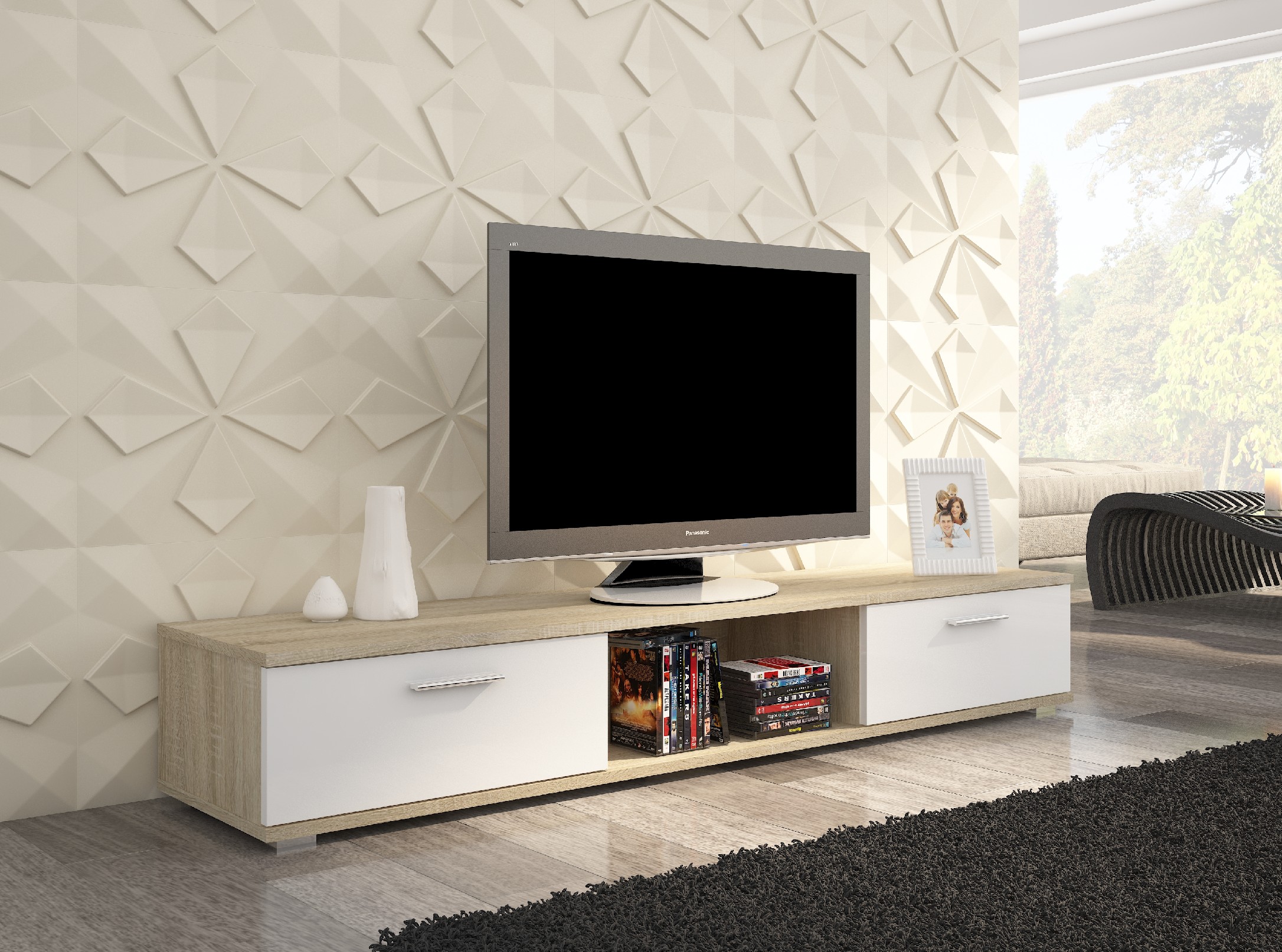 E-shop ArtAdrk TV stolík SELLA Farba: dub sonoma / biely mat