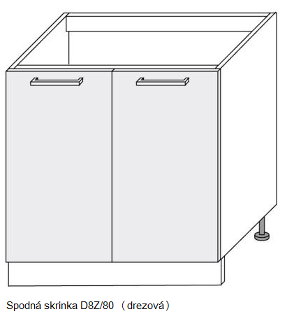 ArtExt Kuchynská linka Florence - mat Kuchyňa: Spodná skrinka drezová D8Z/80 / (ŠxVxH) 80 x 82 x 50 cm