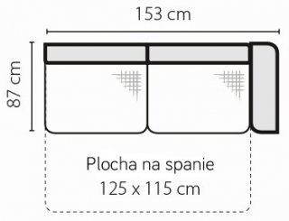 Stagra  Rohová sedacia súprava Amigo na vyskladanie Amigo: 2FBP s plochou na spanie