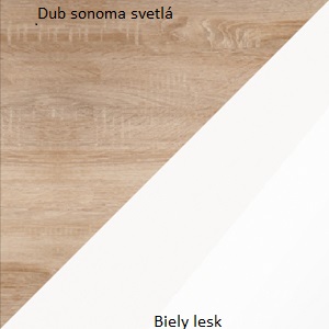 WIP Jednolôžková posteľ Maximus MXS-19 Farba: Dub sonoma svetlý / biely lesk