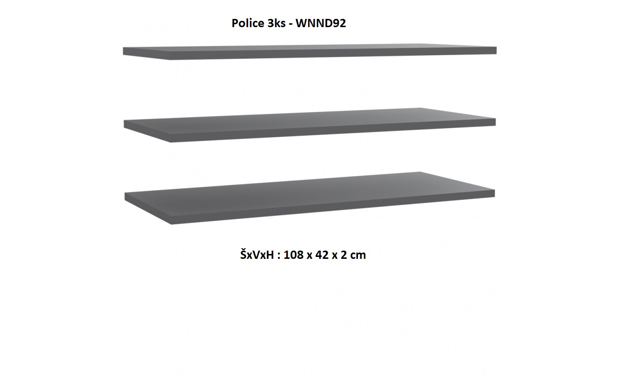Forte Šatníková skriňa Bellevue BLQS128E1 Prevedenie: Police 3ks - WNND92