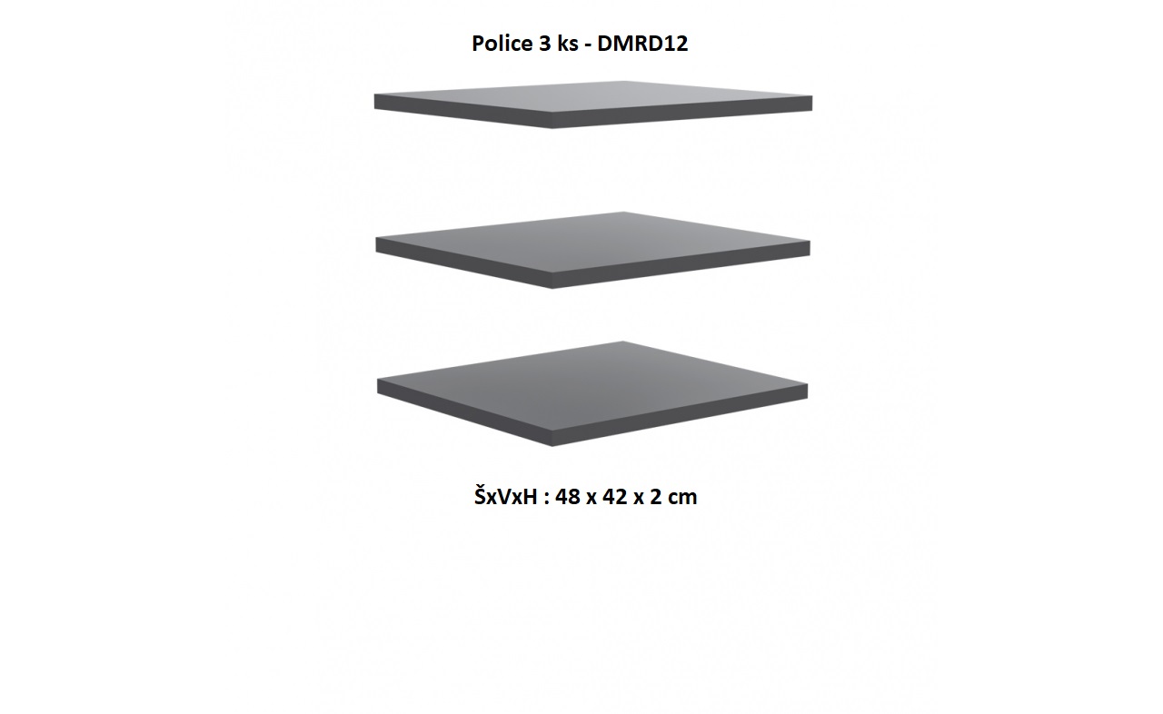 Forte Šatníková skriňa Bellevue BLQS128E1 Prevedenie: Police 3ks - DMRD12
