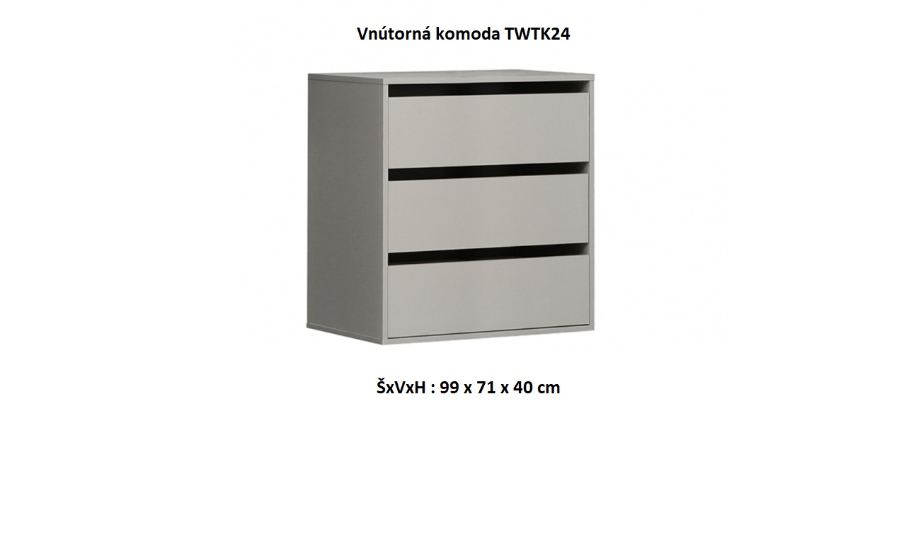 Forte Šatníková skriňa Bellevue BLQS128E1 Prevedenie: Vnútorná komoda - TWTK24