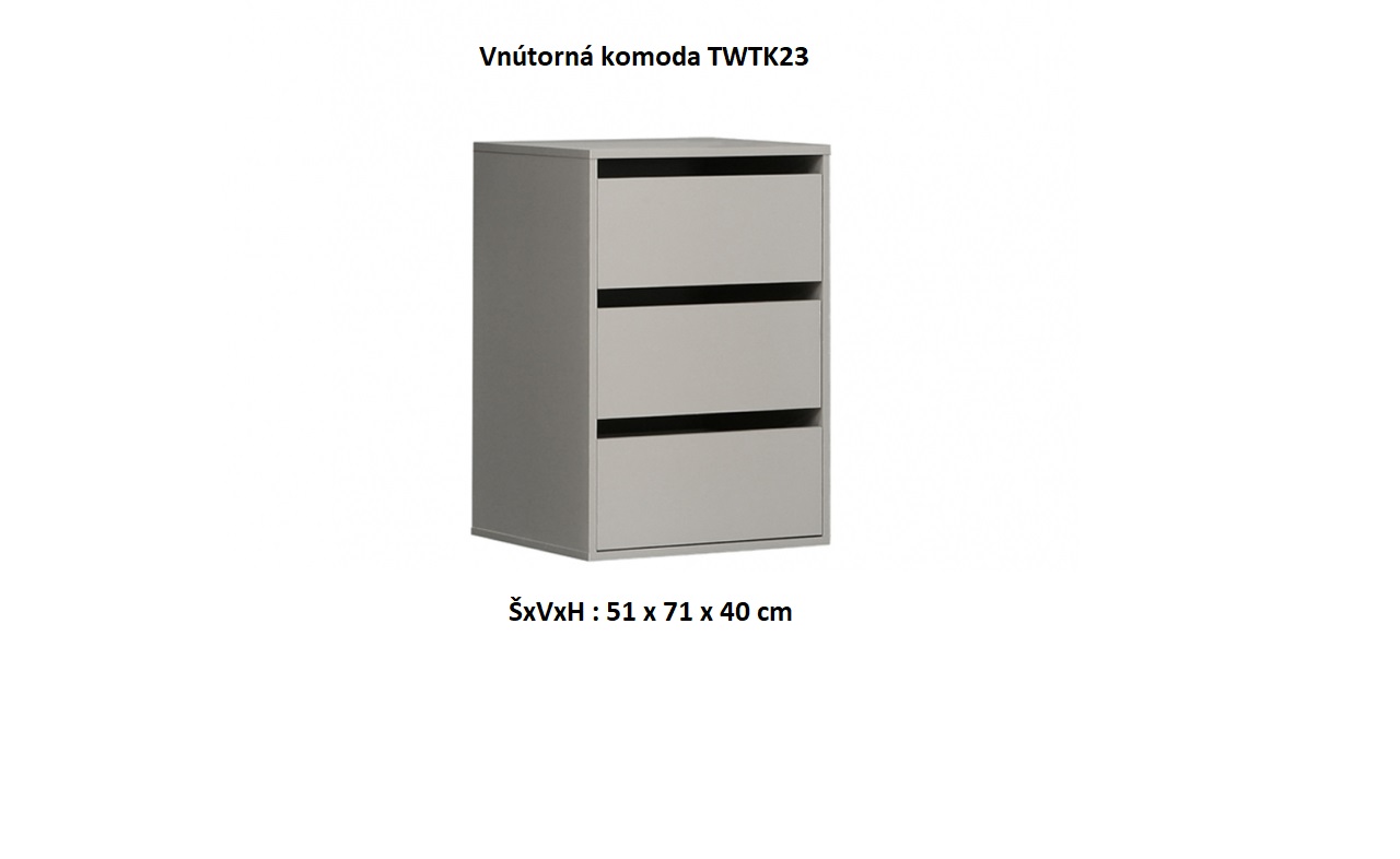 Forte Šatníková skriňa Bellevue BLQS128E1 Prevedenie: Vnútorná komoda - TWTK23