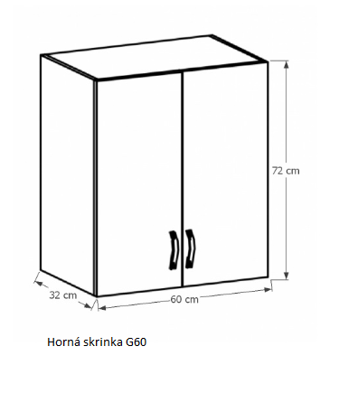 Tempo Kondela Kuchynská linka Provance Provance: Horná skrinka G60 - 60x72x32 cm