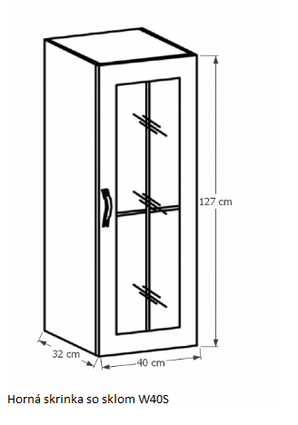 E-shop Tempo Kondela Kuchynská linka Provance Provance: Horná skrinka W40S - 40x127x32 cm