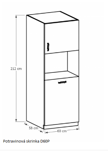 Tempo Kondela Kuchynská linka Provance Provance: Spodná skrinka D60P - 60x212x58 cm
