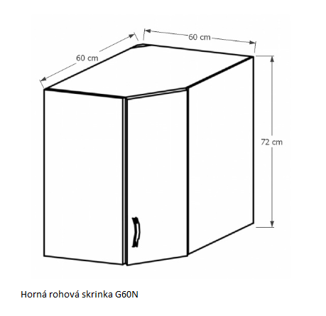 Tempo Kondela Kuchynská linka Provance Provance: Horná rohová skrinka - G60N 60x72x60 cm