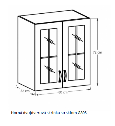 E-shop Tempo Kondela Kuchynská linka Provance Provance: Horná skrinka G80S - 80x72x32 cm