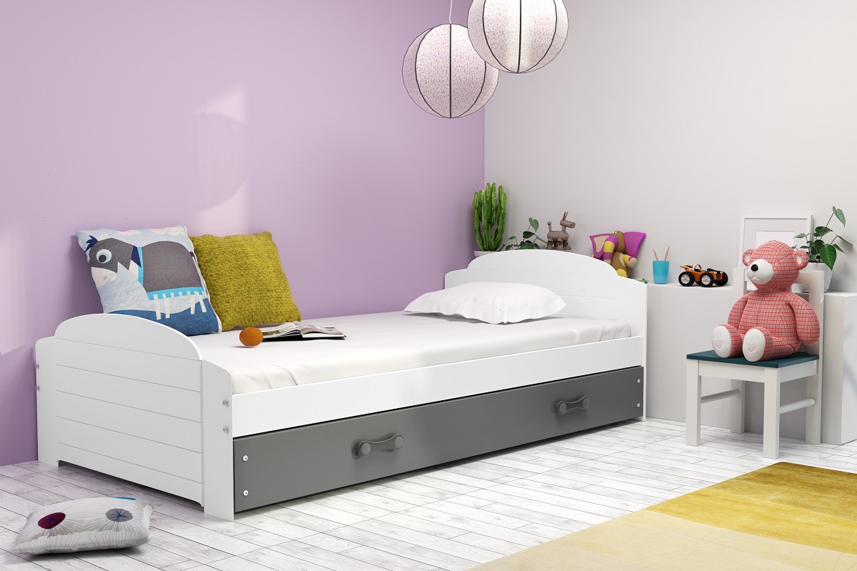 BMS Detská posteľ LILI | biela 90 x 200 cm Farba: Biela - grafit