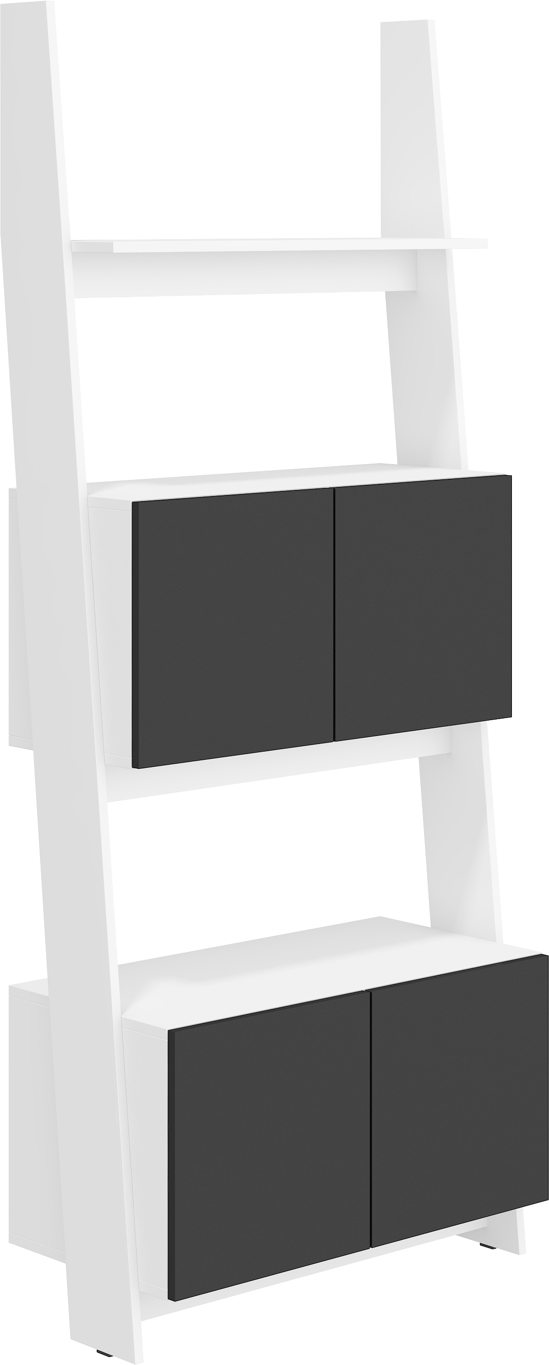 WIP Regál 80-2D Rack 08 Farba: Biela / čierny lesk