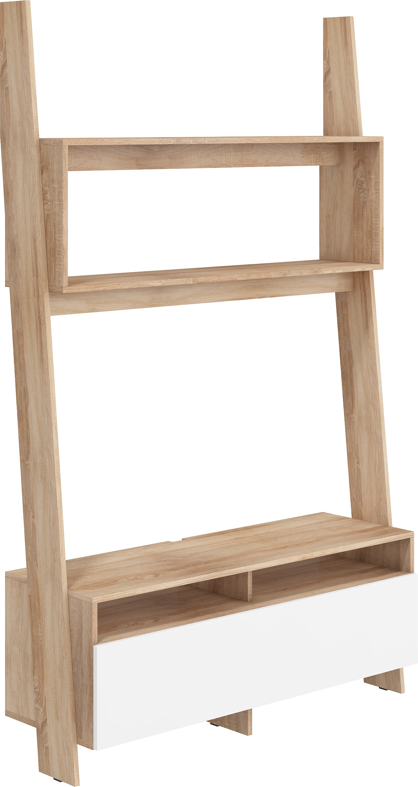 WIP TV stolík Rack 09 Farba: Dub sonoma svetlá / biely lesk