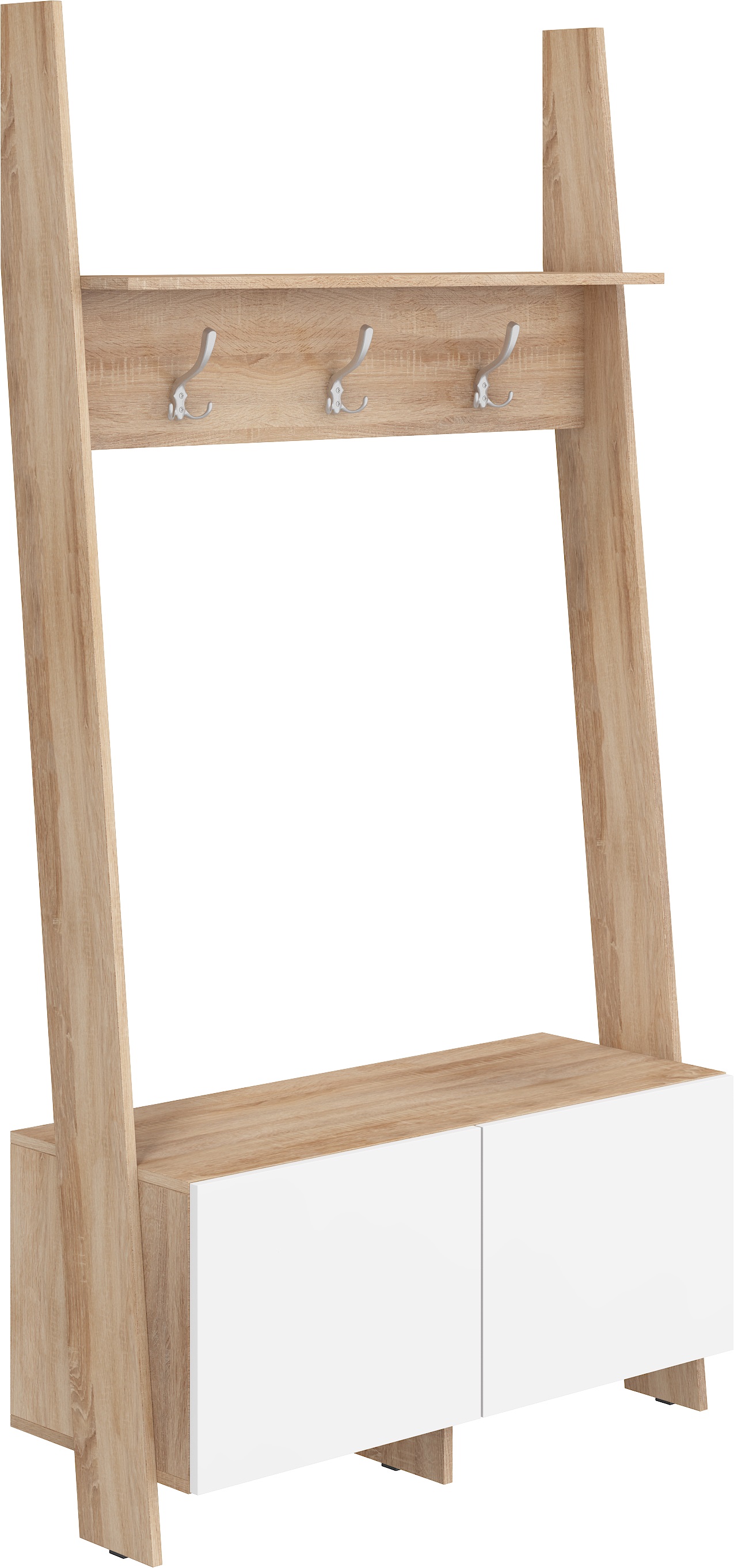 WIP Vešiaková stena Rack 10 Farba: Dub sonoma svetlá / biely lesk