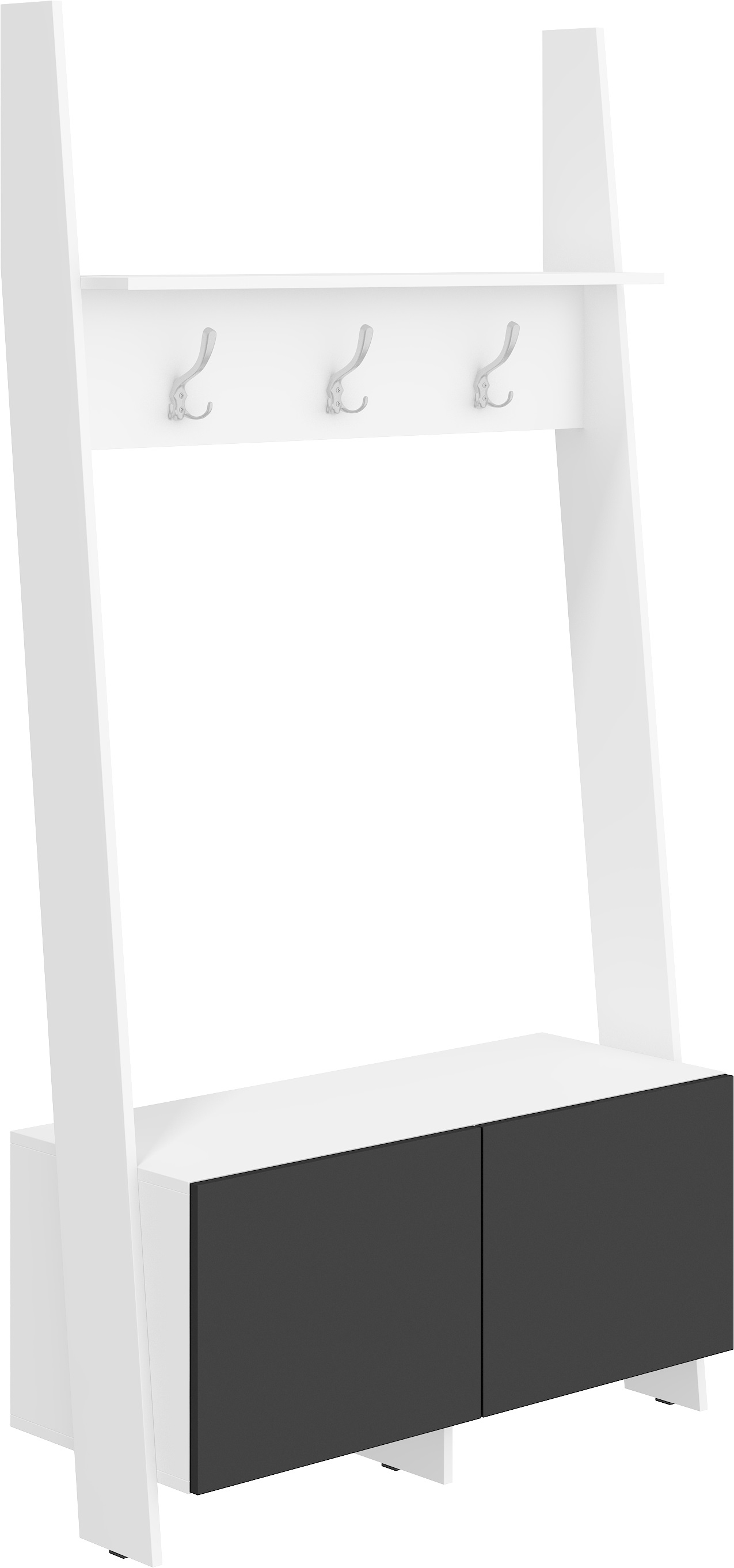 WIP Vešiaková stena Rack 10 Farba: Biela / čierny lesk