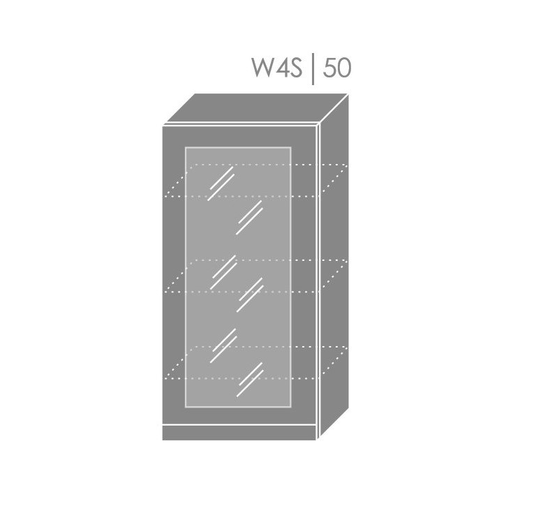 ArtExt Kuchynská linka Brerra - lesk Kuchyňa: Horná skrinka W4S/50 / (ŠxVxH) 50 x 96 x 32,5 cm
